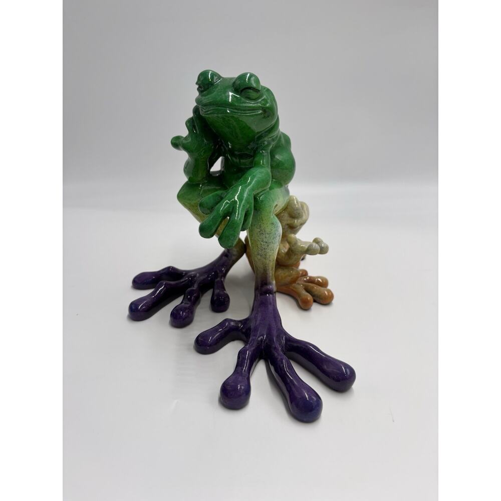 Kitty’s Critters “The Thinker” Frog Figurine by Kitty Cantrell Colorful
